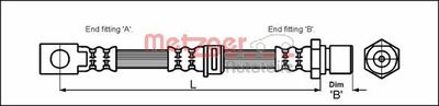 Brake Hose METZGER AUTOTEILE 4111758