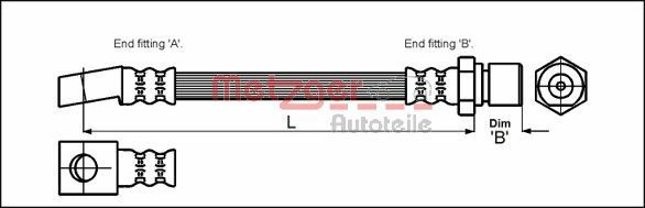 METZGER AUTOTEILE 4111947 Brake Hose
