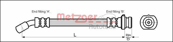 METZGER AUTOTEILE 4111971 Brake Hose
