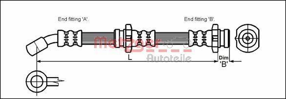 METZGER AUTOTEILE 4111973 Brake Hose