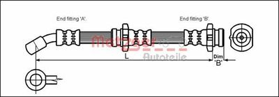 Brake Hose METZGER AUTOTEILE 4111973