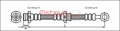 Brake Hose METZGER AUTOTEILE 4111985