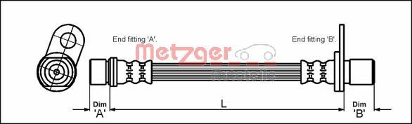 METZGER AUTOTEILE 4112180 Brake Hose