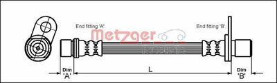 Brake Hose METZGER AUTOTEILE 4112183