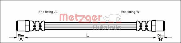 METZGER AUTOTEILE 4112309 Brake Hose