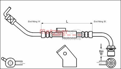 Brake Hose METZGER AUTOTEILE 4112334
