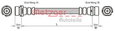 Brake Hose METZGER AUTOTEILE 4112336