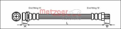 Brake Hose METZGER AUTOTEILE 4112519