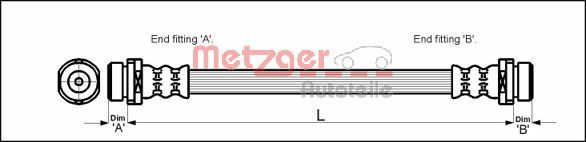 METZGER AUTOTEILE 4112526 Brake Hose