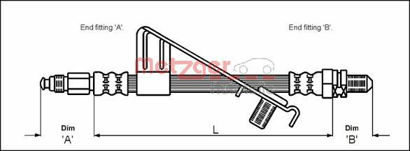 METZGER AUTOTEILE 4112527 Brake Hose