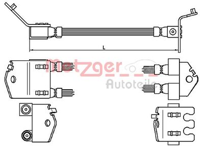 Brake Hose METZGER AUTOTEILE 4112543
