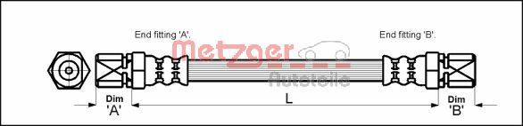METZGER AUTOTEILE 4112813 Brake Hose