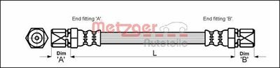 Brake Hose METZGER AUTOTEILE 4112813