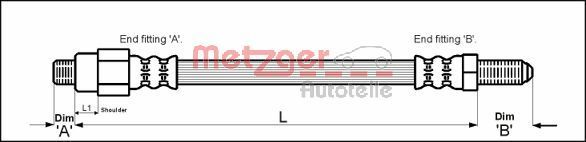 METZGER AUTOTEILE 4113239 Brake Hose