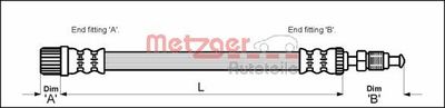 Brake Hose METZGER AUTOTEILE 4113258