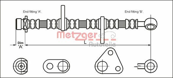 METZGER AUTOTEILE 4113279 Brake Hose
