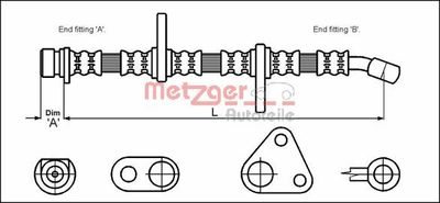 Brake Hose METZGER AUTOTEILE 4113501