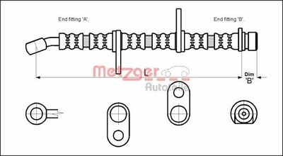 Brake Hose METZGER AUTOTEILE 4113605