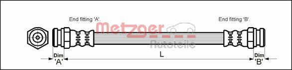 METZGER AUTOTEILE 4114053 Brake Hose