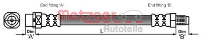 Brake Hose METZGER AUTOTEILE 4114071
