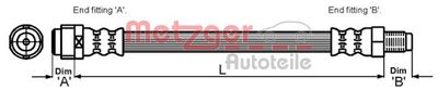 Brake Hose METZGER AUTOTEILE 4114083