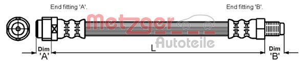 METZGER AUTOTEILE 4114085 Brake Hose