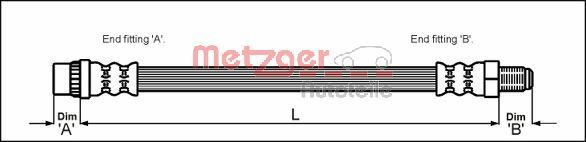 METZGER AUTOTEILE 4114653 Brake Hose