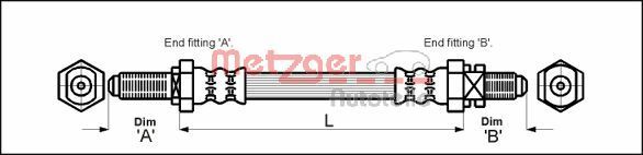 METZGER AUTOTEILE 4114680 Brake Hose