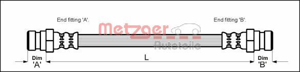 METZGER AUTOTEILE 4114707 Brake Hose