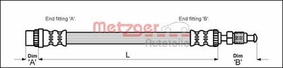 Brake Hose METZGER AUTOTEILE 4114712