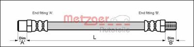 Brake Hose METZGER AUTOTEILE 4114714