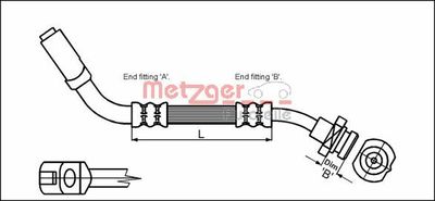 Brake Hose METZGER AUTOTEILE 4114723