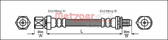 METZGER AUTOTEILE 4114730 Brake Hose