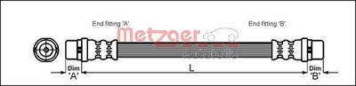 Brake Hose METZGER AUTOTEILE 4114744