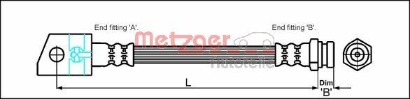 METZGER AUTOTEILE 4114749 Brake Hose