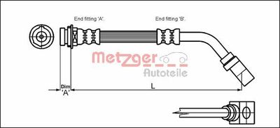 Brake Hose METZGER AUTOTEILE 4114751