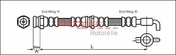 METZGER AUTOTEILE 4114780 Brake Hose