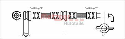 Brake Hose METZGER AUTOTEILE 4114780