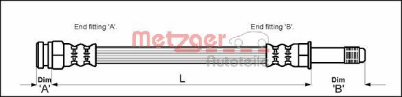 METZGER AUTOTEILE 4114800 Brake Hose