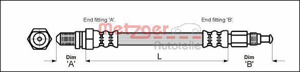 METZGER AUTOTEILE 4114804 Brake Hose