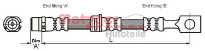 Brake Hose METZGER AUTOTEILE 4115194