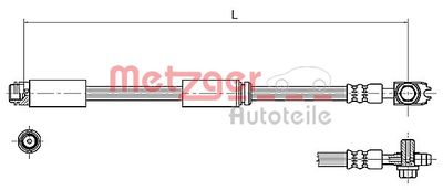 Brake Hose METZGER AUTOTEILE 4116227