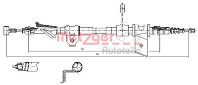 Cable Pull, parking brake METZGER AUTOTEILE 451.11