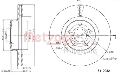 Brake Disc METZGER AUTOTEILE 6110082