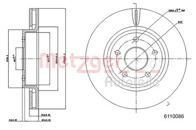Brake Disc METZGER AUTOTEILE 6110086