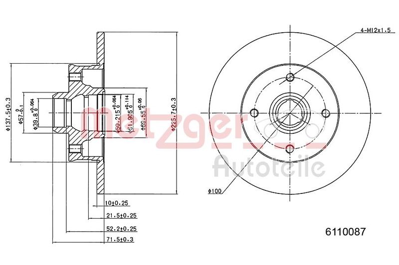 METZGER AUTOTEILE 6110087 Brake Disc