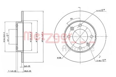 Brake Disc METZGER AUTOTEILE 6110094