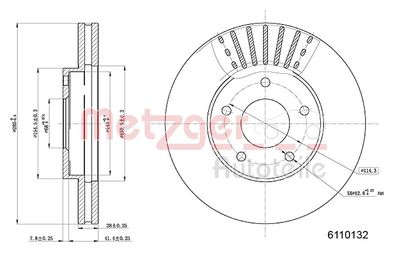 Brake Disc METZGER AUTOTEILE 6110132