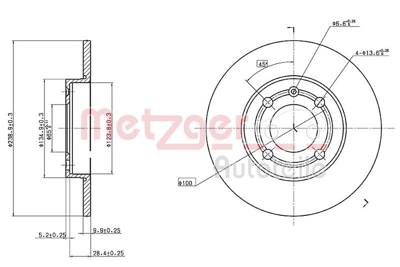 METZGER AUTOTEILE 6110137 Brake Disc