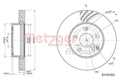 Brake Disc METZGER AUTOTEILE 6110153